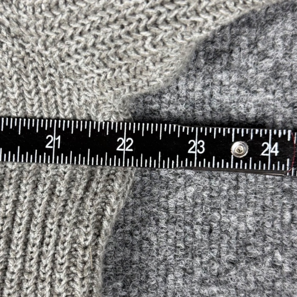 GH Bass Mens Gray Ribbed Mock Neck Button Sweater Sherpa Collar Large - Picture 4 of 8